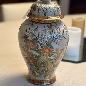 Vintage Andrea By Sadek LARGE 15” Crackled Satsuma Vase. Japan. New Old Stock.